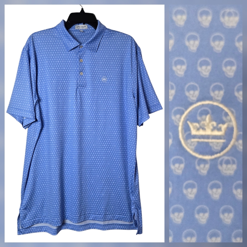 Peter Millar Summer Comfort Skulls AOP‎ Performance Golf Polo Shirt